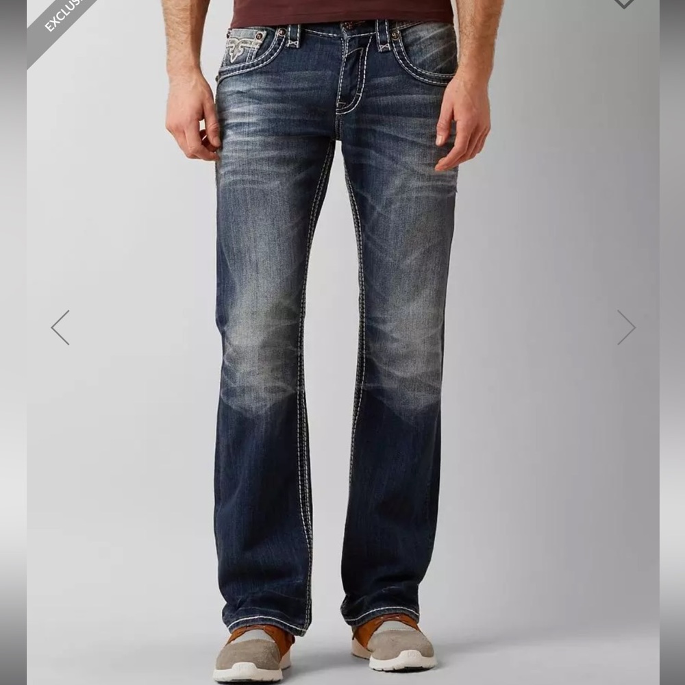 Mens Rock Revival Bridge slim boot